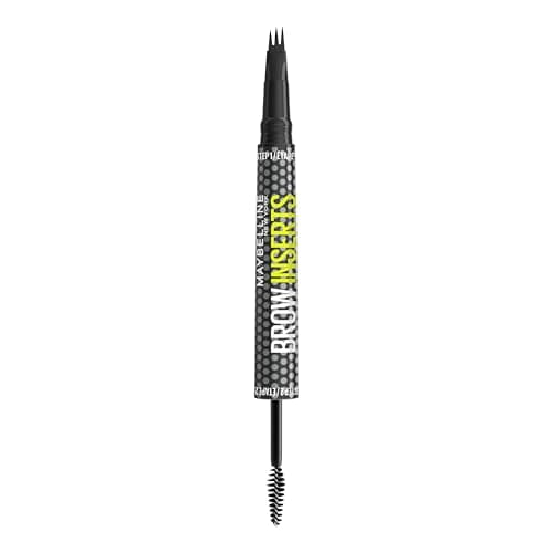 Maybelline Brow Inserts Eyebrow Pen, Micro Needle Shaped 2-In-1 Dual-Ended Brow Makeup Pen and Gel, Water-Resistant, Smudge Proof for Up to 36-HR Wear, Medium Brown