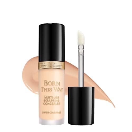 Too Faced Born This Way Super Coverage Multi-Use Concealer | Full-Coverage Hydrating Concealer for Dark Circles & Blemishes with Natural Finish | Hyaluronic Acid & Coconut Water, Snow, 0.45 Fl Oz