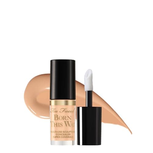 Too Faced Born This Way Super Coverage Multi-Use Concealer | Full-Coverage Hydrating Concealer for Dark Circles & Blemishes with Natural Finish | Hyaluronic Acid & Coconut Water, Vanilla, 0.06 Fl Oz
