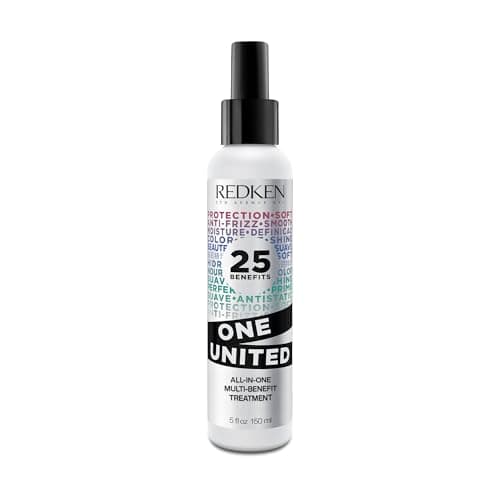 Redken One United All-In-One Leave In Conditioner - Multi-Benefit Leave In Treatment For All Hair Types, Heat Protectant and Detangler Spray, Paraben-Free, 5 Fl Oz